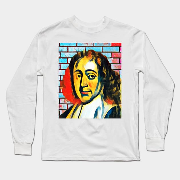 Baruch Spinoza Abstract Portrait | Baruch Spinoza Artwork 3 Long Sleeve T-Shirt by JustLit